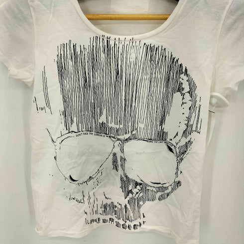 ROGAN ドクロ プリントクルーネックTシャツ Y2K レディース S