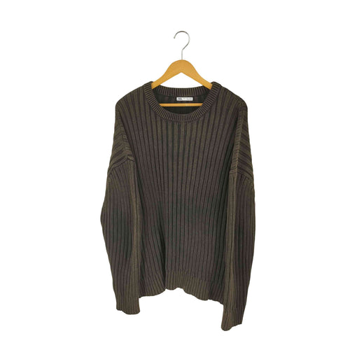 ザラ ZARA リブ編み コットン ニット メンズ import:L