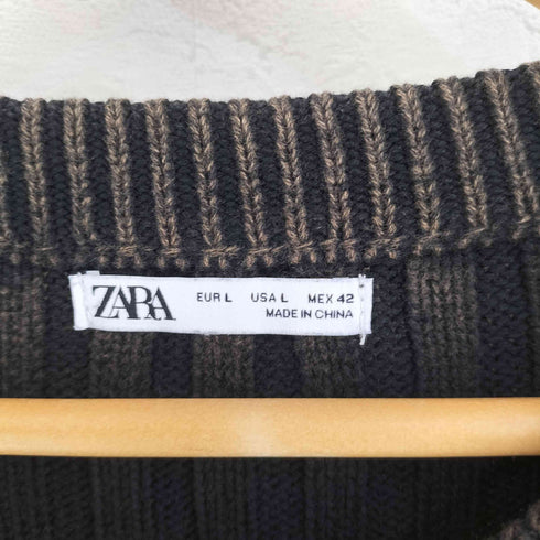 ザラ ZARA リブ編み コットン ニット メンズ import:L