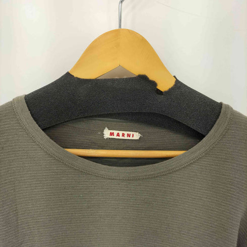 マルニ MARNI リネンウール混 ボーダーカットソー メンズ
