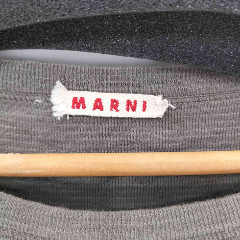 マルニ MARNI リネンウール混 ボーダーカットソー メンズ