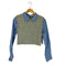 ザラ ZARA コントラストケーブルニットセーター レディース import:M