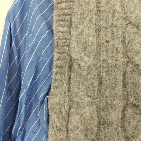 ザラ ZARA コントラストケーブルニットセーター レディース import:M