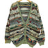 クージー COOGI 90s マルチボーダー 3D ニット カーディガン メンズ import:L