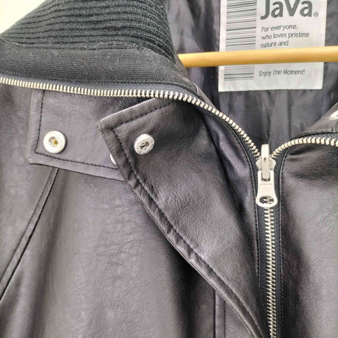 ジャバ JaVa レイヤード衿比翼デザインヴィンテージ調レザージャケット レディース JPN:XL