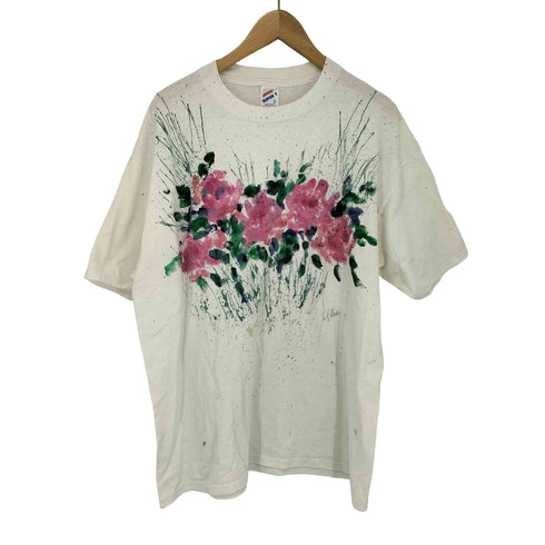 ジャージーズ JERZEES USA製 フラワープリント Tシャツ レディース JPN:XL
