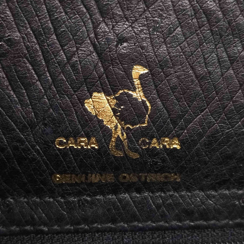 CARA CARA シェニール織 オーストリッチ レザー ハンド バッグ レディース