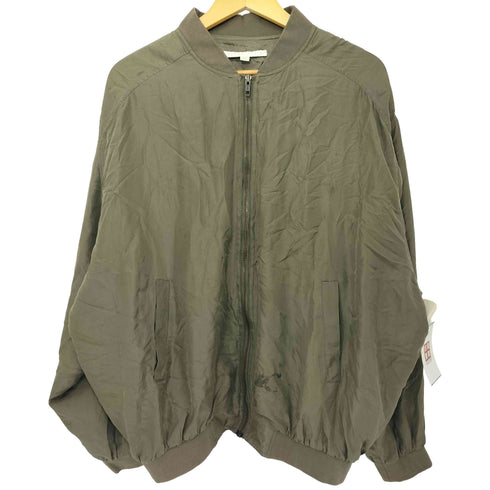 ペリーエリス PERRY ELLIS 90s シルク100 ジップアップ ブルゾン メンズ import:M