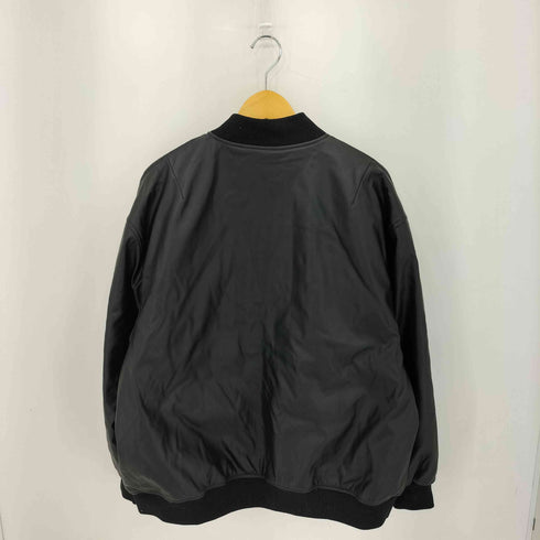 エルノロゼット Ellno Loset 裏地キルティング ダブルジップ フェイクレザー ボンバージャケット メンズ L