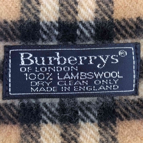 バーバリーズ BURBERRYS 90s イングランド製 ノバチェック ラムウール フリンジ マフラー メンズ
