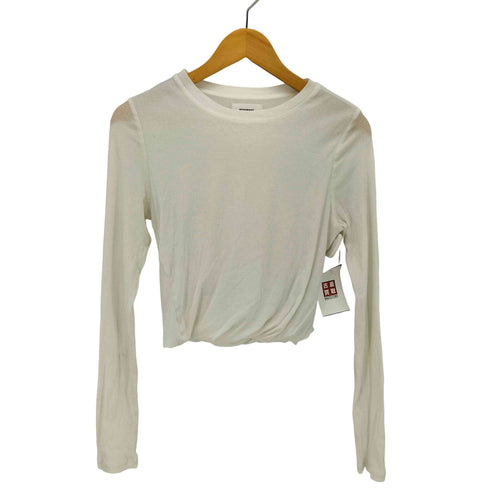 ミースロエ MIESROHE 25SS ツイスト長袖トップス クロップド カットソー プルオーバー レディース ONE SIZE