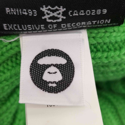 エーエイプバイアベイシングエイプ AAPE BY A BATHING APE ロゴワッペン ウール ニット帽 メンズ
