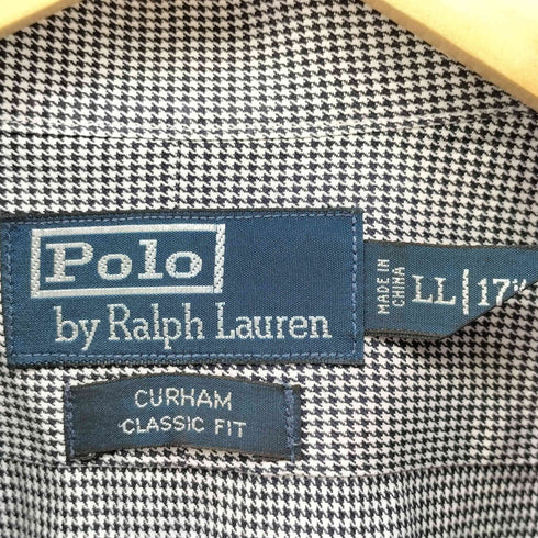 ポロバイラルフローレン Polo by RALPH LAUREN CURHAM ハウンドトゥース チェック L/S レギュラーカラー シャツ メンズ LL 17 1/2