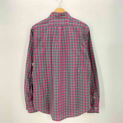 ラルフローレン RALPH LAUREN SLIM FIT ポ二ー刺繍 マドラス チェック L/S ボタンダウン シャツ メンズ import:L