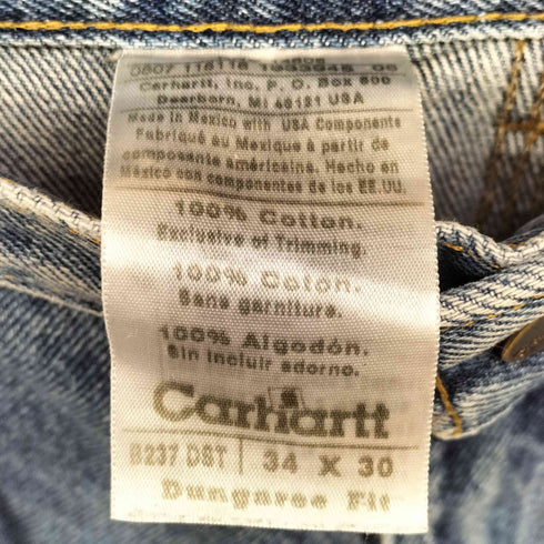 カーハート Carhartt 00S DUNGAREE CARPENTER JEANS カーペンター デニム パンツ メンズ 34 X 30