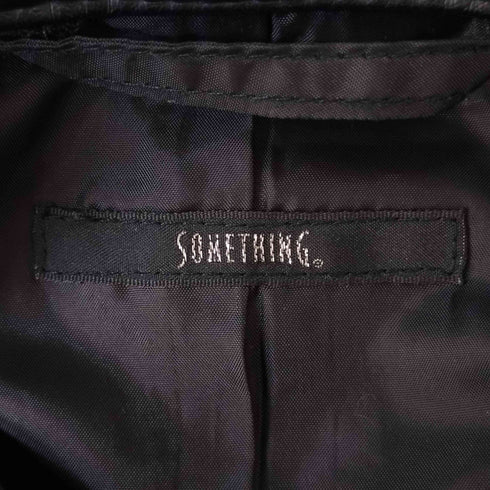 サムシング SOMETHING フェイクレザー シングル ライダースジャケット メンズ L