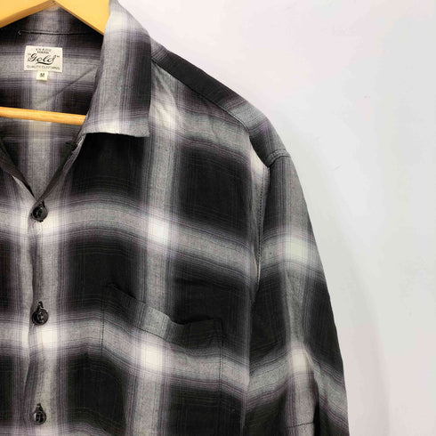 ゴールドトウヨウエンタープライズ GOLD 東洋エンタープライズ RAYON CHECK OPEN SHIRT オンブレ チェック オープンカラー S/S シャツ メンズ import:M