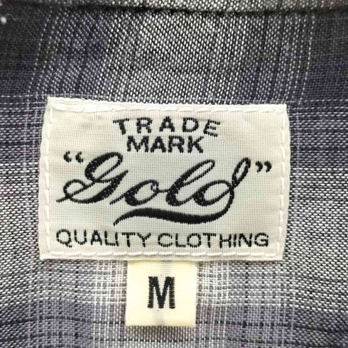 ゴールドトウヨウエンタープライズ GOLD 東洋エンタープライズ RAYON CHECK OPEN SHIRT オンブレ チェック オープンカラー S/S シャツ メンズ import:M