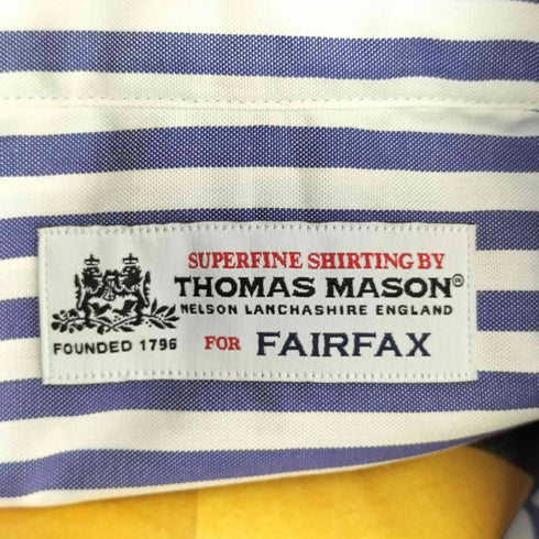 トーマスメイソンフォーフェアファクス THOMAS MASON for FAIRFAX ストライプ柄 L/S BDシャツ メンズ