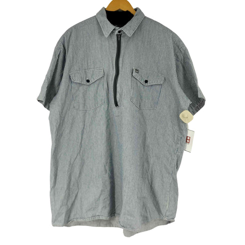 ビッグビル BIG BILL ヒッコリーストライプ ハーフジップ S/S ワークシャツ メンズ