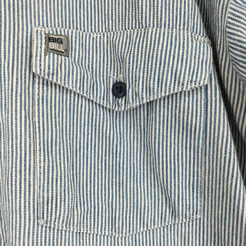 ビッグビル BIG BILL ヒッコリーストライプ ハーフジップ S/S ワークシャツ メンズ
