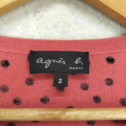 アニエスベー agnes b. カシミヤ混 ドット カーディガン レディース 2