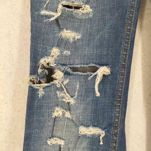 ディーアンドジードルチェアンドガッバーナ D&G DOLCE&GABBANA ダメージ加工 タイトブーツカット デニムパンツ レディース UK:23