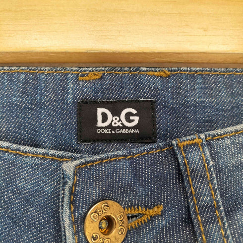 ディーアンドジードルチェアンドガッバーナ D&G DOLCE&GABBANA ダメージ加工 タイトブーツカット デニムパンツ レディース UK:23