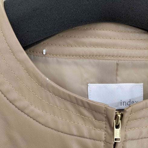 インデックス INDEX フェイクレザー シングルライダースジャケット レディース JPN:M