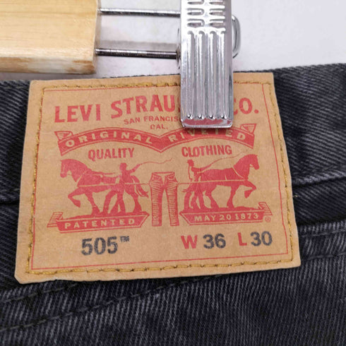 リーバイス Levis 505 RELAXED FIT テーパードブラックデニムパンツ メンズ W36L30