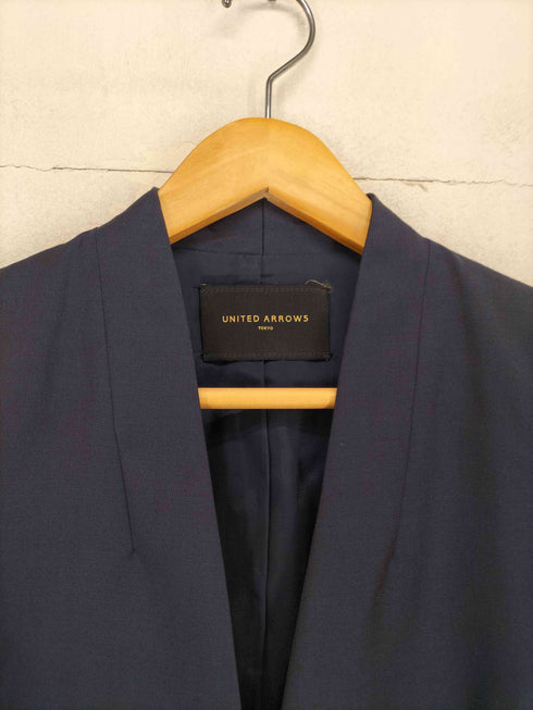 ユナイテッドアローズ UNITED ARROWS シャンブレーノーラペルジャケット スーツ セットアップ レディース 38