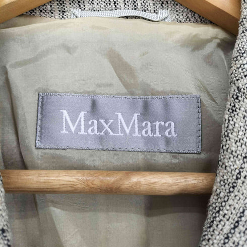 マックスマーラ MAX MARA リネンシルク 段返し3B テーラードジャケット レディース US:10
