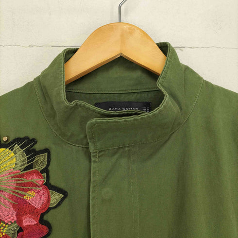 ザラ ZARA スタッズ&ワッペン刺繍ショートモッズコート レディース import:M