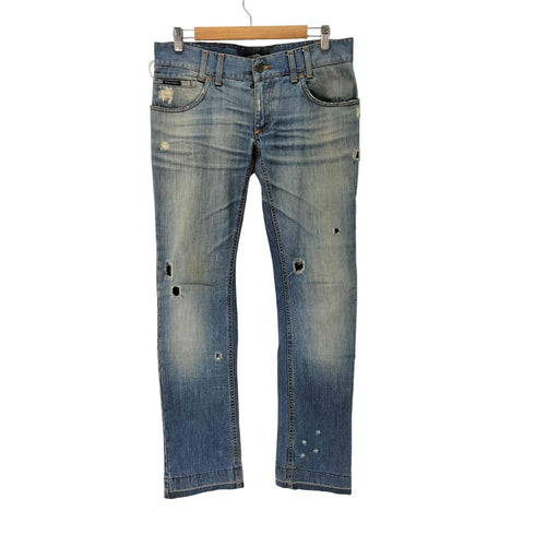 ドルチェアンドガッバーナ DOLCE&GABBANA イタリア製 DG金具 ダメージ デニム パンツ メンズ EUR:50