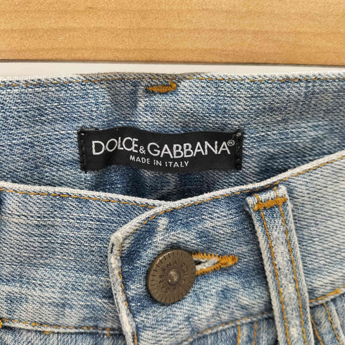 ドルチェアンドガッバーナ DOLCE&GABBANA ダメージ加工 ストレートデニム メンズ 44