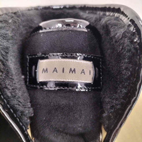 MAIMAI エナメル×スウェード ハイカットスニーカー 裏地ファー レディース EUR:37