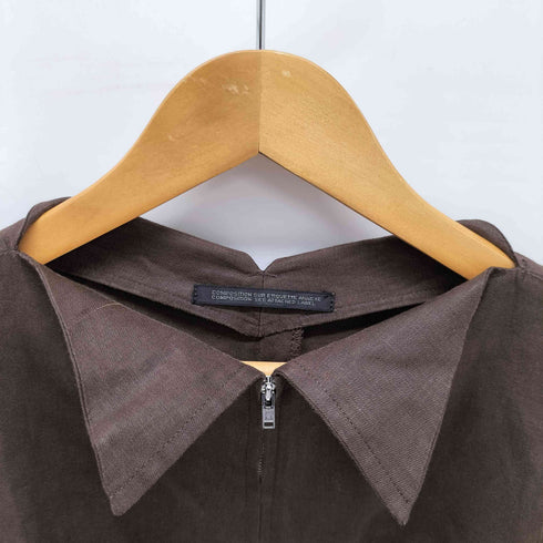 ヨウジヤマモト Yohji Yamamoto 変形 リネン 半袖 ジップアップブルゾン レディース JPN:1