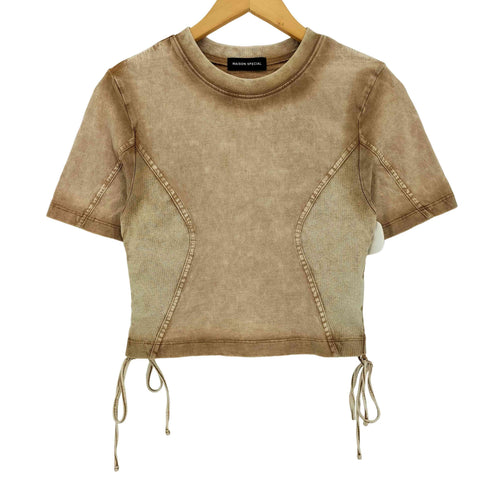 メゾンスペシャル MAISON SPECIAL Chemical Wash Spray Trim Short Length T-shirt ケミカルウォッシュスプレートリムショートTEE レディース FREE