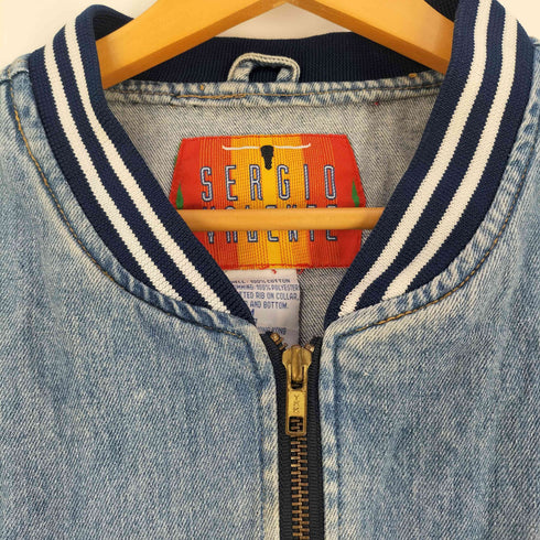 SERGIO VALENTE ロゴ刺繍 リブライン デニムブルゾン メンズ import:M