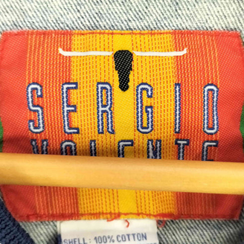 SERGIO VALENTE ロゴ刺繍 リブライン デニムブルゾン メンズ import:M