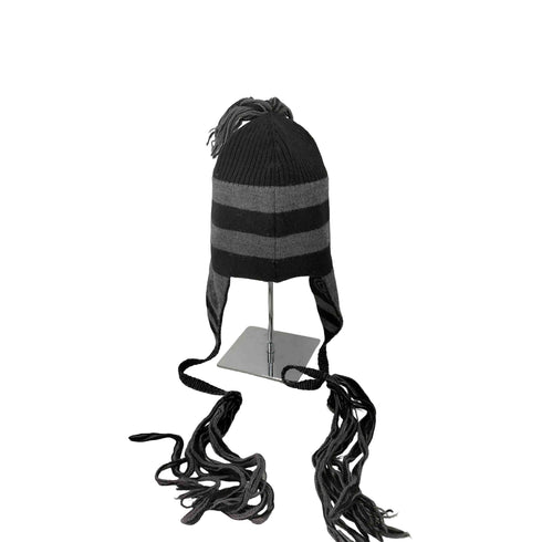 ヴィヴィアンウエストウッド Vivienne Westwood 耳当て付き ボーダー フリンジ ニット帽 レディース