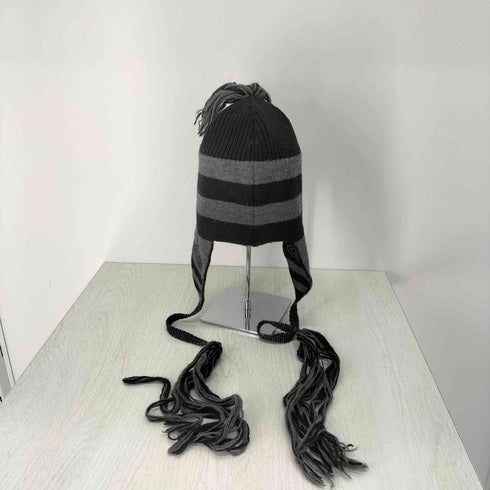 ヴィヴィアンウエストウッド Vivienne Westwood 耳当て付き ボーダー フリンジ ニット帽 レディース