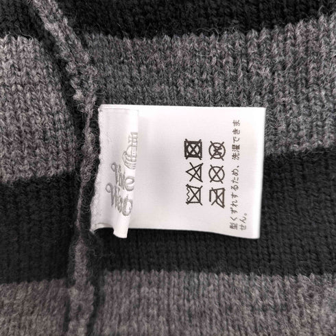 ヴィヴィアンウエストウッド Vivienne Westwood 耳当て付き ボーダー フリンジ ニット帽 レディース