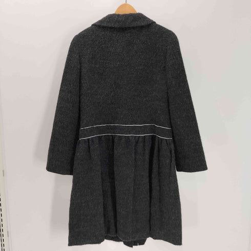 M'S GRACY エムズグレイシー フラワー パール 装飾 リボン アルパカ混 バルーン Aライン シャギー コート レディース JPN:40