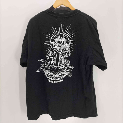 バブルス BUBBLES Y2K クロス ハート エンジェル 両面 フロッキープリント S/S Tシャツ レディース FREE