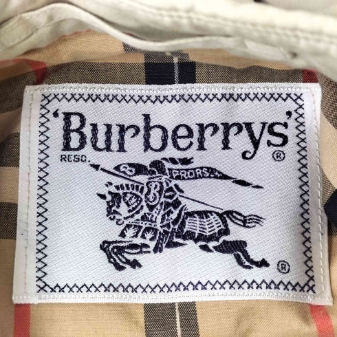 バーバリーズ BURBERRYS 90s 白タグ 一枚袖 裏地ノバチェック 比翼ステンカラーコート レディース