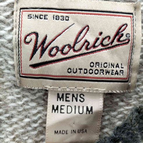 ウールリッチ WOOLRICH 90S USA製 リブ編み ローゲージ リブライン ウール ニット セーター メンズ import:M