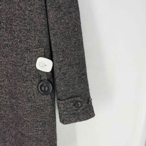 バナナリパブリック BANANA REPUBLIC ヘリンボーン比翼ステンカラーコート メンズ M