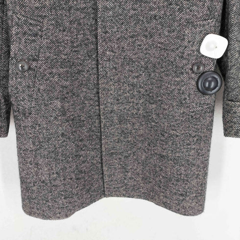バナナリパブリック BANANA REPUBLIC ヘリンボーン比翼ステンカラーコート メンズ M