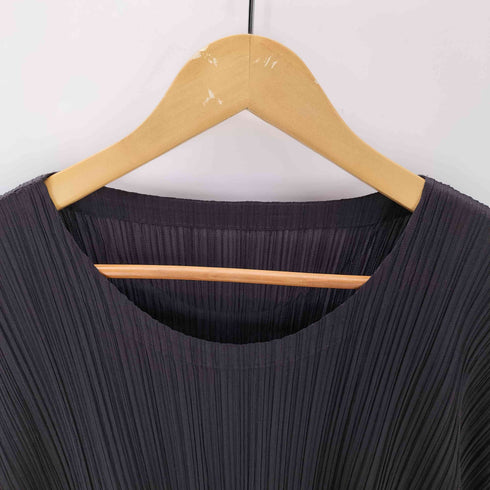 プリーツプリーズイッセイミヤケ PLEATS PLEASE ISSEY MIYAKE 袖総柄 プリーツ フレアスリーブ チュニック ブラウス レディース JPN:3